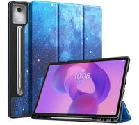 MoKo Coque pour Lenovo Idea Tab Pro 12,7" 2025 avec Porte-Stylo, Étui Ultra-Mince Trifold à Support Auto Réveil/Veille, Housse Protection en Cuir PU pour Lenovo Idea Tab/Xiaoxin Pad Pro, Étoile Bleue