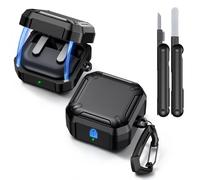 MoKo Coque pour Samsung Galaxy Buds 4 Pro/Galaxy Buds 4 (2026), Coque Magnétique de Protection avec Porte-Clés et Kit de Nettoyage, Protection Antichoc Complète, Série Cyber, Noir