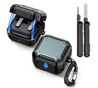 MoKo Coque pour Samsung Galaxy Buds 4 Pro/Galaxy Buds 4 (2026), Coque Magnétique de Protection avec Porte-Clés et Kit de Nettoyage, Protection Antichoc Complète, Série Cyber, Vert