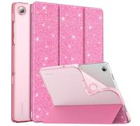 MoKo Coque pour Samsung Galaxy Tab A11+ 11'' 2025(SM-X230/X236/X238)/ Tab A9+ 11" 2023(SM-X210/X216/X218), avec Arrière TPU Souple à Rabat, Support Semi-Transparent, Réveil/Sommeil Auto, Rose Brillant