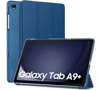 MoKo Coque pour Samsung Galaxy Tab A9+/A9 Plus 11" 2023, Étui à Rabat avec Support Mince Housse Antichoc Translucide Protecteur PC Tablette(SM-X210/X216/X218) Auto Réveil/Sommeil, Bleu Marine Foncé