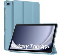 MoKo Coque pour Samsung Galaxy Tab A9+/A9 Plus 11 Pouces 2023, Étui à Rabat avec Support Mince Housse Antichoc Translucide Protecteur PC Tablette(SM-X210/X216/X218), Auto Réveil/Sommeil, BleuBrumeux