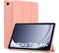 MoKo Coque pour Samsung Galaxy Tab A9+/A9 Plus 11 Pouces 2023, Étui à Rabat avec Support Mince Housse Antichoc Translucide Protecteur PC Tablette(SM-X210/X216/X218), Auto Réveil/Sommeil,Apricot Orange
