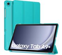 MoKo Coque pour Samsung Galaxy Tab A9+/A9 Plus 11 Pouces 2023, Étui à Rabat avec Support Mince Housse Antichoc Translucide Protecteur PC Tablette(SM-X210/X216/X218), Auto Réveil/Sommeil, Bleu Pagode