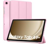 MoKo Coque pour Samsung Galaxy Tab A9+/A9 Plus 11 Pouces 2023, Étui à Rabat avec Support Mince Housse Antichoc Translucide Protecteur PC Tablette(SM-X210/X216/X218), Auto Réveil/Sommeil, Bouquet Rose