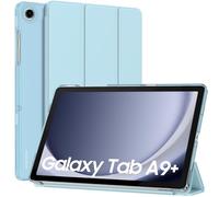 MoKo Coque pour Samsung Galaxy Tab A9+/A9 Plus 11 Pouces 2023, Étui à Rabat avec Support Mince Housse Antichoc Translucide Protecteur PC Tablette(SM-X210/X216/X218), Auto Réveil/Sommeil, Bleu Ciel