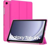 MoKo Coque pour Samsung Galaxy Tab A9+/A9 Plus 11 Pouces 2023, Étui à Rabat avec Support Mince Housse Antichoc Translucide Protecteur PC Tablette(SM-X210/X216/X218), Auto Réveil/Sommeil, Rouge Pitaya
