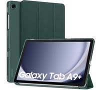 MoKo Coque pour Samsung Galaxy Tab A9+/A9 Plus 11 Pouces 2023, Étui à Rabat avec Support Mince Housse Antichoc Translucide Protecteur PC Tablette(SM-X210/X216/X218), Auto Réveil/Sommeil, Vert Nuit