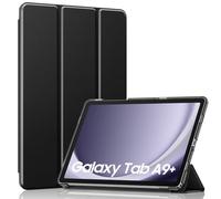 MoKo Coque pour Samsung Galaxy Tab A9+/A9 Plus 11 Pouces 2023, Étui à Rabat avec Support Mince Housse Antichoc Translucide Protecteur PC Tablette(SM-X210/X216/X218), Auto Réveil/Sommeil, Noir