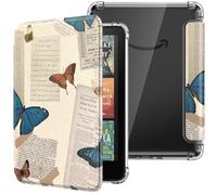 MoKo Coque pour Tout Nouveau 7" E-Reader, Étui de Protection Ultra Clair en TPU Souple et Transparent avec Auto Réveil/Sommeil, Ne Convient Pas aux BOOX et Kobo, Papillon Vintage