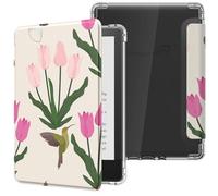 MoKo Coque pour Universel 6 Pouces Tablet et eBooks 2022, Étui de Protection Ultra Clair en TPU Souple et Transparent avec Auto Réveil/Sommeil pour Tablet et E-Readers, Tulipe