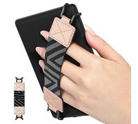 MoKo Dragonne de Sécurité pour 6-8" Kindle eReaders Fire Tablet - Kindle/Kobo/Voyaga/Lenovo/Sony Kindle E-Book Tablet, Sangle Haute-Élastique Polyvalente Légère Support Antidérapante, Rose Doré