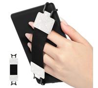 MoKo Dragonne de Sécurité pour 6-8" Kindle eReaders Fire Tablet - Kobo/Voyaga/Sony Kindle E-Book Tablet, Sangle Haute-Élastique Polyvalente Légère Support Antidérapante,Sangle Noire, Blanc Scintillant