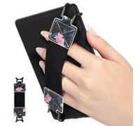 MoKo Dragonne de Sécurité pour 6-8" Kindle eReaders Fire Tablet - Kobo/Voyaga/Sony Kindle E-Book Tablet, Sangle Haute-Élastique Polyvalente Légère Support Antidérapante, Noir & Rose
