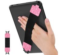 MoKo Dragonne de Sécurité pour 9" - 11" iPad/iPad Pro/iPad Air/Kindle Fire HD/Samsung/Lenovo Tablette, Noir Sangle Haute-Élastique Polyvalente Légère Support Antidérapante, Rose Brillant