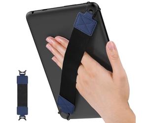 MoKo Dragonne de Sécurité pour 9" - 11" iPad/iPad Pro/iPad Air/Kindle Fire HD/Samsung/Lenovo Tablette, Sangle Haute-Élastique Polyvalente Légère Support Antidérapante, Sangle Noire, Indigo