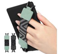 MoKo Dragonne pour 6-8" Kindle eReaders Fire Tablet Kindle E-Book Tablet/Kobo/Voyaga/Lenovo/Sony, Sangle de Main Légère et Polyvalente à Haute Élasticité Support de Poignée 2PCS, Noir & Menthe Verte