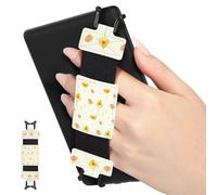 MoKo Dragonne Souple pour 6-8" Kindle eReaders Fire Tablet,Flower on White | Accessoires Liseuses pour 6-8" Kindle/Kobo/Sony Tablet, Dragonne Noire à Haute Élasticité et Légère,Cuir PU de Haute Qualité