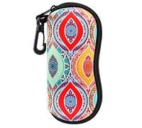 MoKo Étui à lunettes de soleil - [Ultra léger] Étui à lunettes en néoprène avec fermeture éclair et clip de ceinture pour lunettes, cadres, étui portable pour clés, crayons, cartes, multicolore