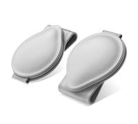 MoKo Étui à Lunettes de Voiture, 2PCS Porte-Lunettes de Voiture Fermeture Magnétique en Cuir PU, Support de Lunettes de Soleil de Visière Voiture Universel, Clip Cintre de Lunettes pour Voiture, Gris