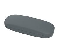 MoKo Étui à Lunettes Rigide, Boîte à Lunettes de Soleil en Cuir PU avec Chiffon de Nettoyage, Étui de Protection Lunettes Incurvé pour Femmes Hommes, Organisateur Lunettes Portable pour Voyage - Gris