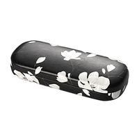 MoKo Étui à Lunettes Rigide, Boîte à Lunettes de Soleil en Cuir PU, Floral Étui à Lunettes Spectacles, Étui de Protection pour Homme Femme Enfant, Noir+Magnolia Blanche