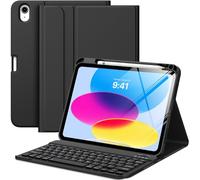 MoKo Étui avec Clavier pour iPad (A16) 11e Génération 2025, Coque Clavier pour iPad 10e Génération 10,9 Pouces avec Porte-Crayon, Clavier Bluetooth Détachable Multi-Angles, Noir