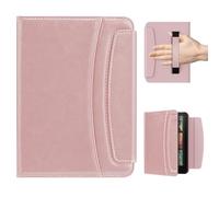 MoKo Étui avec Dragonne pour 7" Kindle Paperwhite(12e Génération-2024) et Kindle Colorsoft 2024&2025,Étui Fin en PU avec Fermoir Magnétique Veille/Réveil Automatique et Porte-Cartes, Rose
