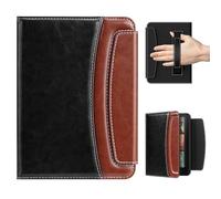 MoKo Étui avec Dragonne pour 7" Kindle Paperwhite(12e Génération-2024) et Kindle Colorsoft 2024&2025,Étui Fin en PU avec Fermoir Magnétique Veille/Réveil Automatique et Porte-Cartes, Noir et Marron