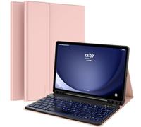 MoKo Étui Clavier pour Galaxy Tab A9 Plus / A9+ Case, Coque avec Clavier Samsung Tab A9 Plus / A9+ 11 inch 2023 avec Porte-Stylo et Pavé Tactile, Clavier Bluetooth Détachable, Or Rosé