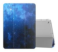 MoKo Étui Compatible avec 2018/2017 iPad 9.7 6.ª/5.ª Generación, Etui à Rabat avec Support Ultra-Mince et Léger avec Semi-Transparent Protecteur en Polycarbonate, Étoile Bleue
