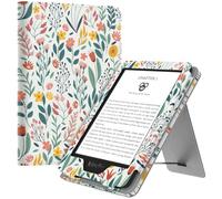 MoKo Étui Compatible avec 6" All-New Kindle (11ème Génération, 2024/2022 Release)/ Kindle (10th Gén, 2019)/Kindle (8th Gén, 2016), Coque de Protection avec Dragonne, Auto Réveil/Veille, Fleur
