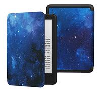 MoKo Étui Compatible avec 6" Kindle (11e Génération Version 2024/2022) & Version Internationale, Coque Légère avec Réveil/Sommeil Automatique pour Kindle 2024/2022 11e Gén., Étoile Bleue