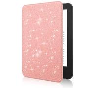 MoKo Étui Compatible avec 6" Kindle 11e Génération Version 2024/2022 & Version Internationale, Coque Légère avec Réveil/Sommeil Automatique pour Liseuse Kindle 2024 11e Gén., Rose Pailleté
