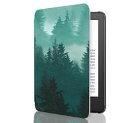 MoKo Étui Compatible avec 6" Kindle (11e Génération Version 2024/2022) & Version Internationale, Coque Légère avec Réveil/Sommeil Automatique pour Kindle 2024/2022 11e Gén., Forêt Verte