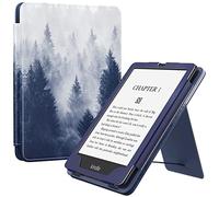 MoKo Étui Compatible avec 7"/6,8 Pouces Kindle Paperwhite(12e Gén. 2024/11e Gén. 2021), Coque de Protection avec Dragonne, Auto Réveil/Veille pour Kindle Paperwhite Édition Signature, Forêt Grise