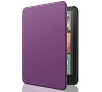 MoKo Étui Compatible avec 7" Kindle Paperwhite (12e Génération-2024) and Kindle Colorsoft Signature Edition 2024, Etui léger avec Auto Wake/Sleep pour Kindle Paperwhite 2024, Violet Foncé Litchi