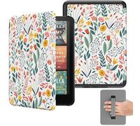 MoKo Étui Compatible avec 7" Kindle Paperwhite (12e Génération-2024) et Kindle Colorsoft Signature Edition 2024, Etui léger avec Dragonne Auto Wake/Sleep pour Kindle Paperwhite 2024, Fleur