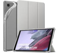 MoKo Étui Compatible avec Galaxy Tab A7 Lite 8.7 2021, Coque de Protection TPU avec Support Pliable Translucide avec Veille/Réveil Auto, Argent