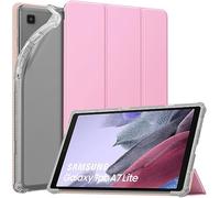 MoKo Étui Compatible avec Galaxy Tab A7 Lite 8.7 2021, Coque de Protection TPU avec Support Pliable Translucide avec Veille/Réveil Auto, Bouquet Rose