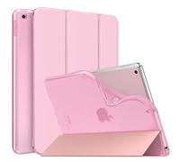 MoKo Étui Compatible avec iPad 9e Génération 2021/iPad 8ème Génération 2020/iPad 7ème Gén 2019, TPU Étui à Rabat avec Support Ultra-Mince avec Transparent Protecteur pour iPad 10.2, Bouquet Rose