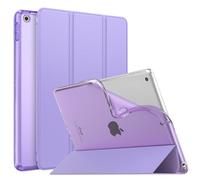 MoKo Étui Compatible avec iPad 9e Génération 2021/iPad 8ème Génération 2020/iPad 7ème Gén 2019, TPU Étui à Rabat avec Support Ultra-Mince avec Transparent Protecteur, Lilas