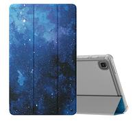 MoKo Étui Compatible avec Samsung Galaxy Tab A7 Lite 8.7 Pouces 2021(SM-T227/SM-T225/SM-T220), Étui à Trois Volets Anti-Chocs Coque de Protection avec Support Dos Translucent, Étoile Bleue
