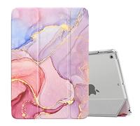 Moko Étui Coque de Protection pour iPad 9e/8e/7e gén,Marbre Rose Clair Doré