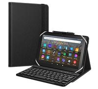 MoKo Étui de clavier universel compatible avec iPad mini/Samsung Galaxy Tab A/Huawei 7", 7,9", 8" avec clavier amovible sans fil en polyuréthane, noir