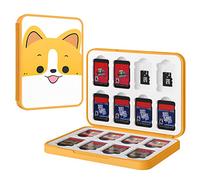 MoKo Étui de Rangement Compatible avec Switch & Switch Lite & Switch OLED, Protection Organisateur Rangement avec 16 Emplacements, Accessoires Boîtier Rigide pour Switch, Chien Orange