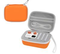 MoKo Étui de Voyage Compatible Yoto Mini Kids, Sac de Support pour Haut-Parleur pour Enfants, Sac de Transport Portable Rigide avec Le Lecteur Audio pour Cartes de Livres, Orange + Beige + Gris Clair