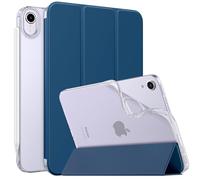 Moko Étui en polyuréthane thermoplastique souple pour iPad Mini 7 (A17 Pro) 2024/iPad Mini 6e génération 2021 (8,3"), dépoli, translucide, bleu marine foncé
