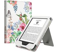 MoKo Étui for Nouveau 6" Kindle(11e Génération, 2024/2022 Release)/(10e/8e Gén., 2019/2016), Housse Ultra-légère en PU avec Réveil/Sommeil Automatique pour Kindle 2024, Fleurs Parfumées