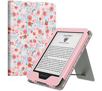 MoKo Étui for Nouveau 6" Kindle(11e Génération, 2024/2022 Release)/(10e/8e Gén., 2019/2016), Housse Ultra-légère en PU avec Réveil/Sommeil Automatique pour Kindle 2024, Rose de Printemps